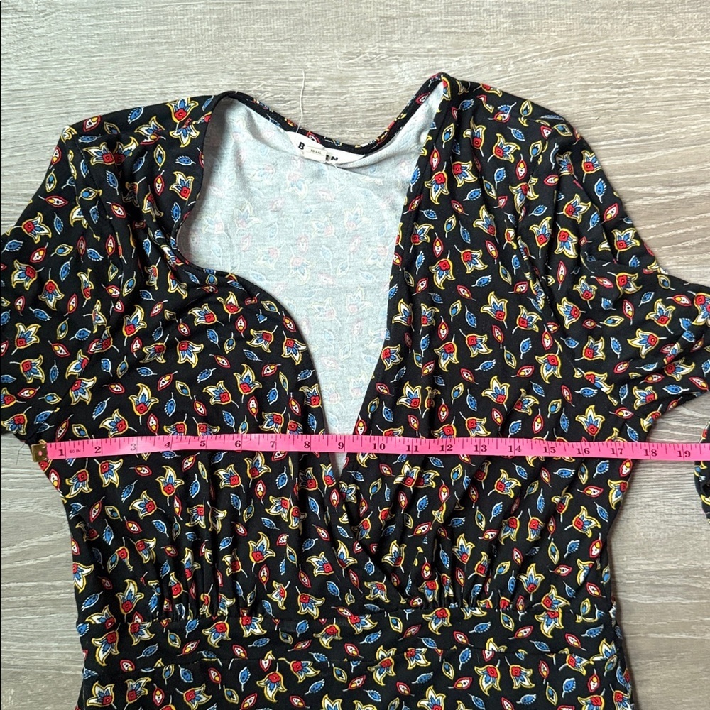 Boden Willow Jersey Dress Tulip Bud Black Multicolor 12L - Picture 9 of 11